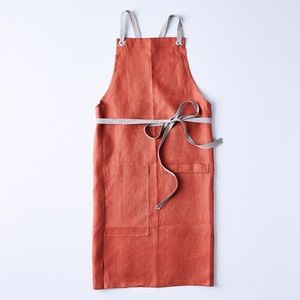 Cross-Back Linen Kitchen Apron